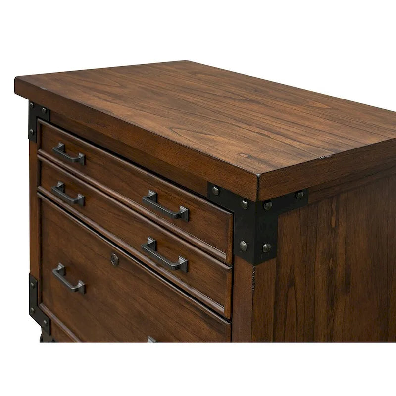 Meuble de rangement Addison rustique avec tiroir classeur format légal/lettre, marron