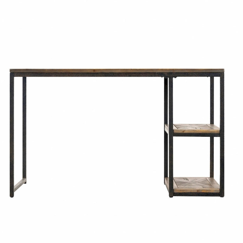 Bureau noir en bois recyclé