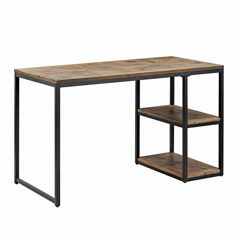 Bureau noir en bois recyclé