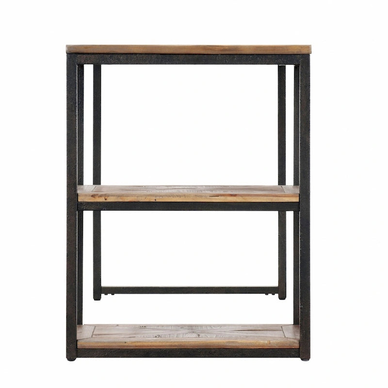Bureau noir en bois recyclé