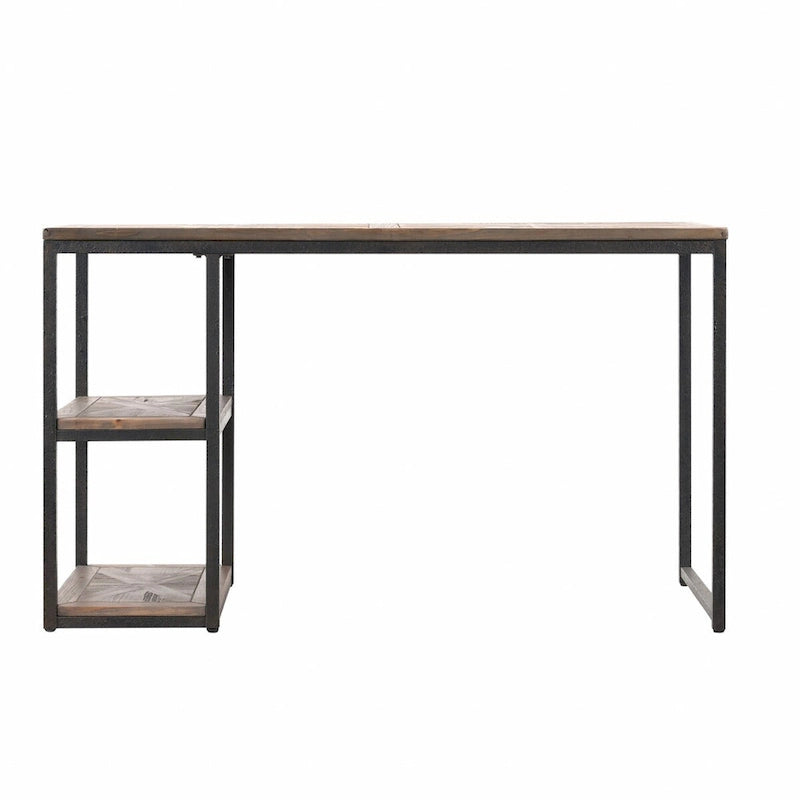 Bureau noir en bois recyclé