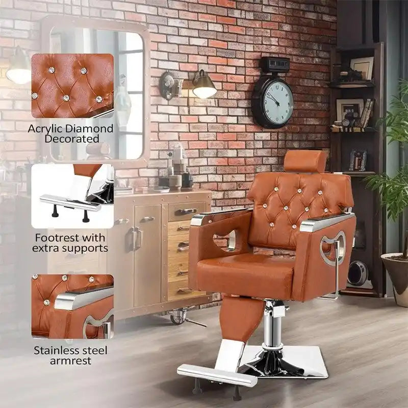 Fauteuil de salon inclinable en similicuir PVC avec appui-tête réglable