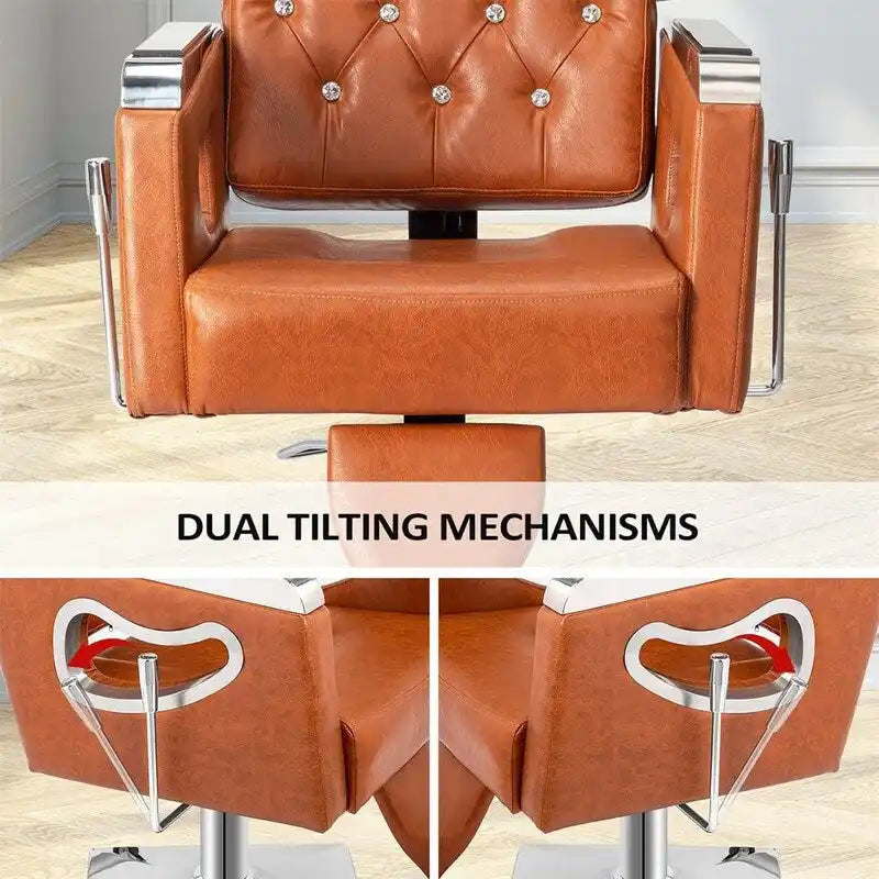 Fauteuil de salon inclinable en similicuir PVC avec appui-tête réglable