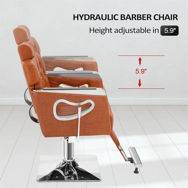 Fauteuil de salon inclinable en similicuir PVC avec appui-tête réglable