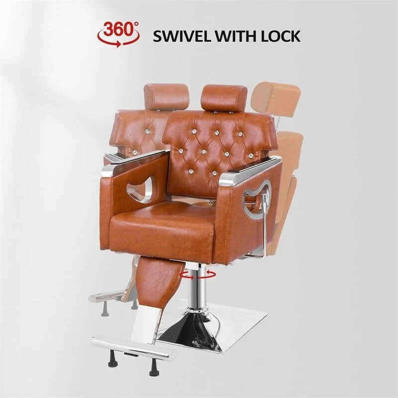 Fauteuil de salon inclinable en similicuir PVC avec appui-tête réglable