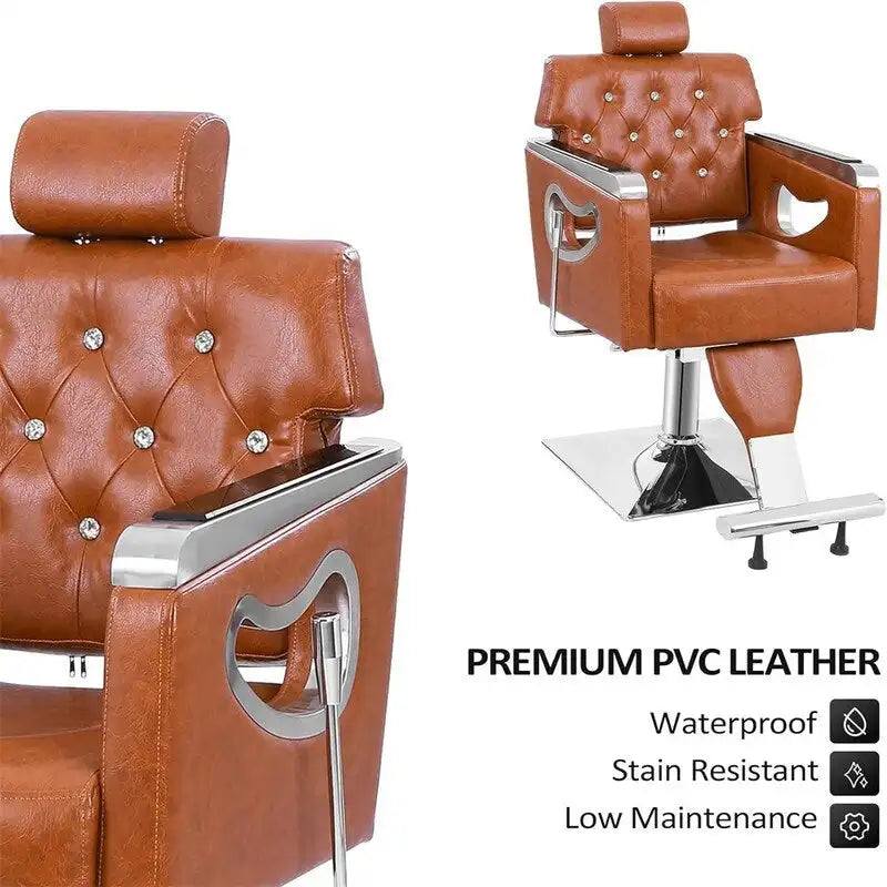Fauteuil de salon inclinable en similicuir PVC avec appui-tête réglable