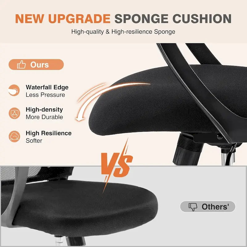 Chaise de bureau ergonomique, Chaise de bureau à dossier haut avec appui-tête, Chaise d'ordinateur pivotante en maille pour bureau à domicile Chaises de bureau
