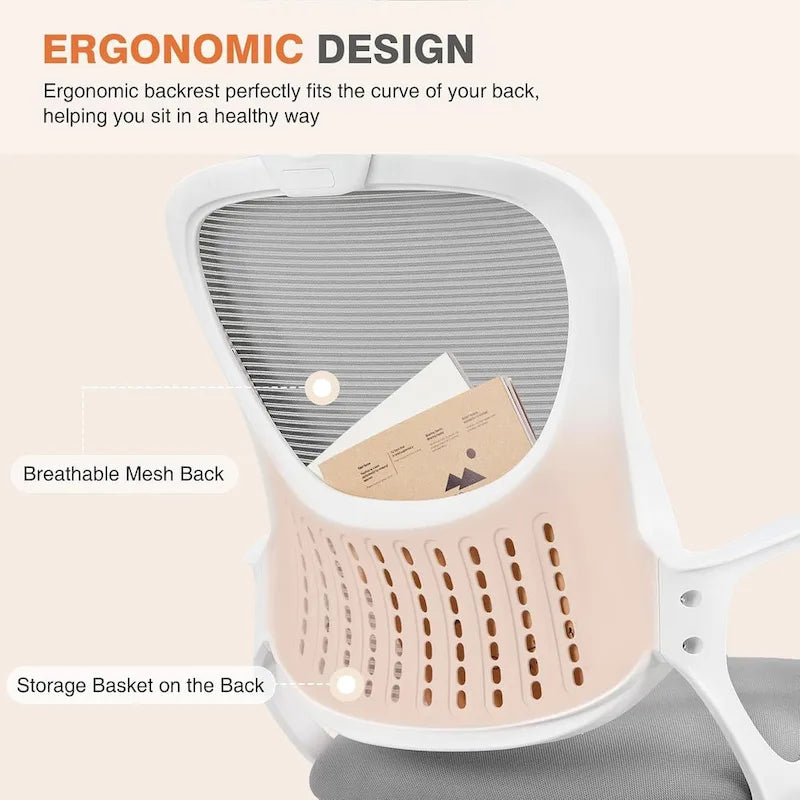 Chaise de bureau ergonomique, Chaise de bureau à dossier haut avec appui-tête, Chaise d'ordinateur pivotante en maille pour bureau à domicile Chaises de bureau