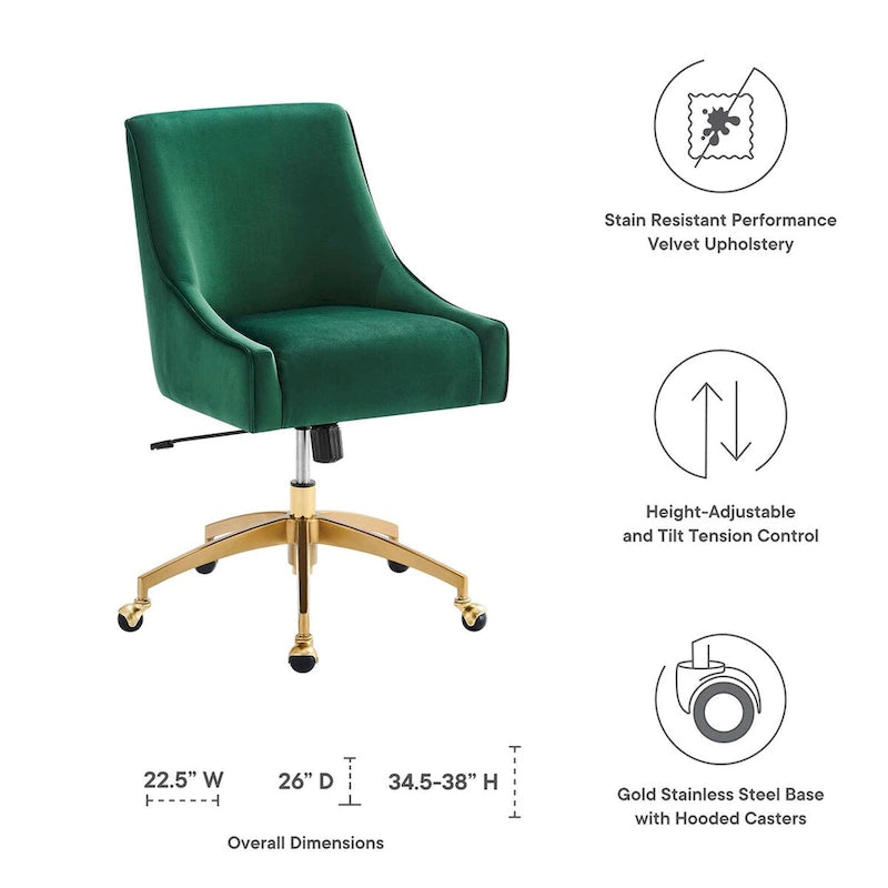Chaise de bureau Discern Performance en velours