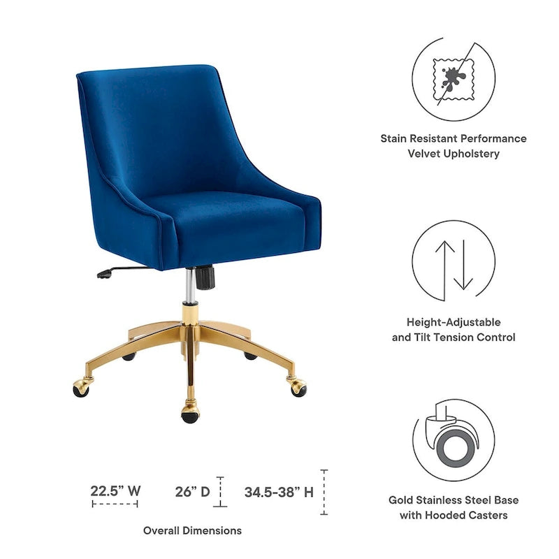 Chaise de bureau Discern Performance en velours