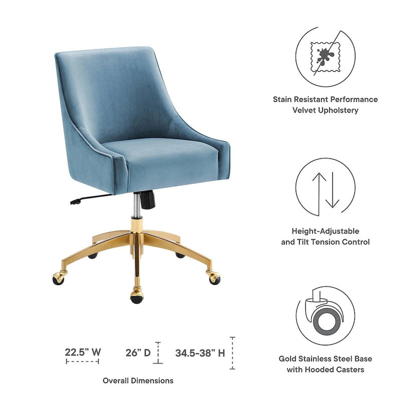 Chaise de bureau Discern Performance en velours