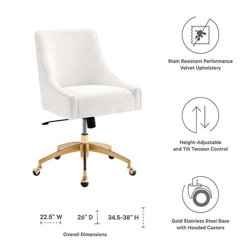 Chaise de bureau Discern Performance en velours