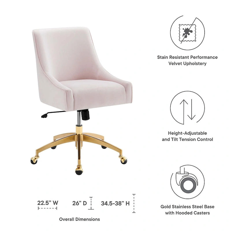 Chaise de bureau Discern Performance en velours
