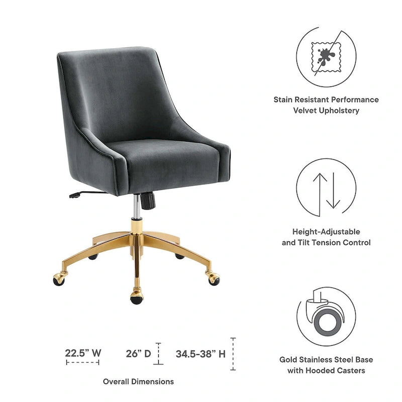 Chaise de bureau Discern Performance en velours