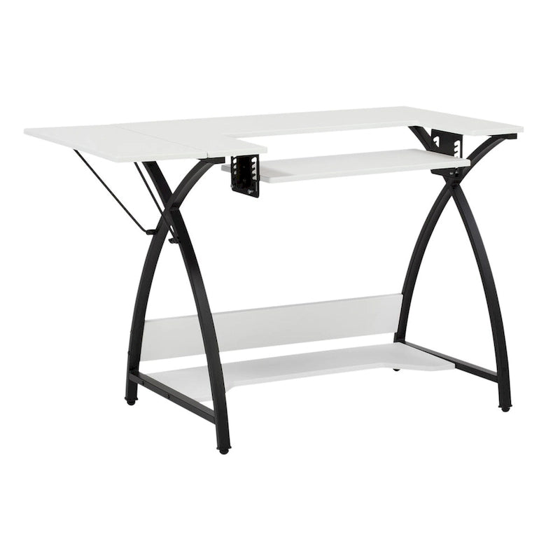 Table d'artisanat, de couture et de bureau Sew Ready Comet Plus avec plateau en MDF et cadre en métal noir