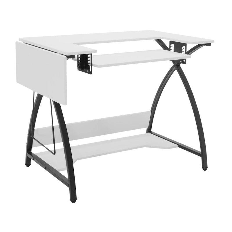 Table d'artisanat, de couture et de bureau Sew Ready Comet Plus avec plateau en MDF et cadre en métal noir
