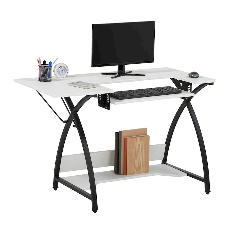 Table d'artisanat, de couture et de bureau Sew Ready Comet Plus avec plateau en MDF et cadre en métal noir