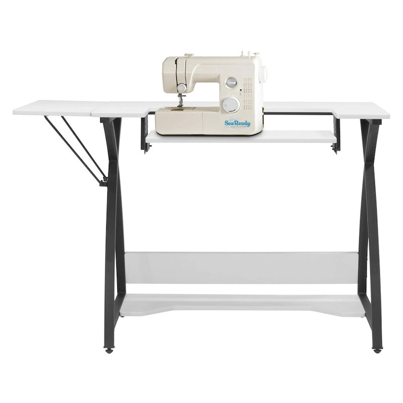 Table d'artisanat, de couture et de bureau Sew Ready Comet Plus avec plateau en MDF et cadre en métal noir