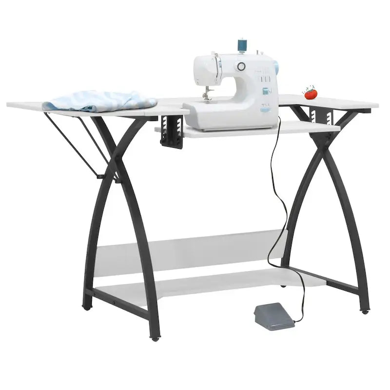 Table d'artisanat, de couture et de bureau Sew Ready Comet Plus avec plateau en MDF et cadre en métal noir