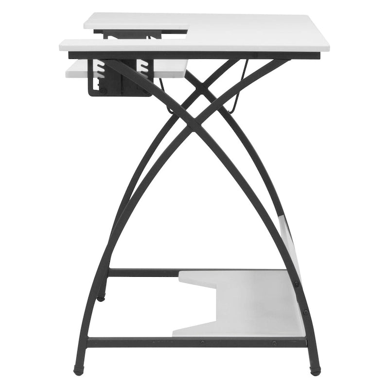Table d'artisanat, de couture et de bureau Sew Ready Comet Plus avec plateau en MDF et cadre en métal noir