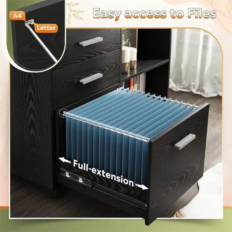 Meuble de classement en bois à 3 tiroirs avec serrure - 15,7P x 31,3L x 24,7H