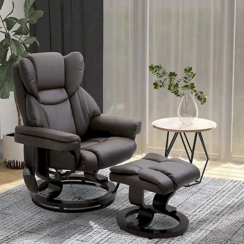 Fauteuil de massage inclinable HOMCOM avec pouf repose-pieds