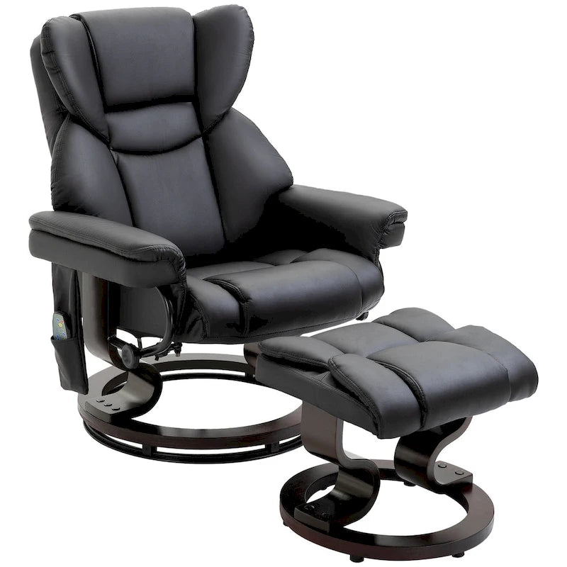 Fauteuil de massage inclinable HOMCOM avec pouf repose-pieds