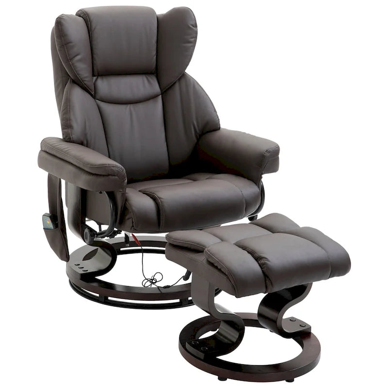 Fauteuil de massage inclinable HOMCOM avec pouf repose-pieds
