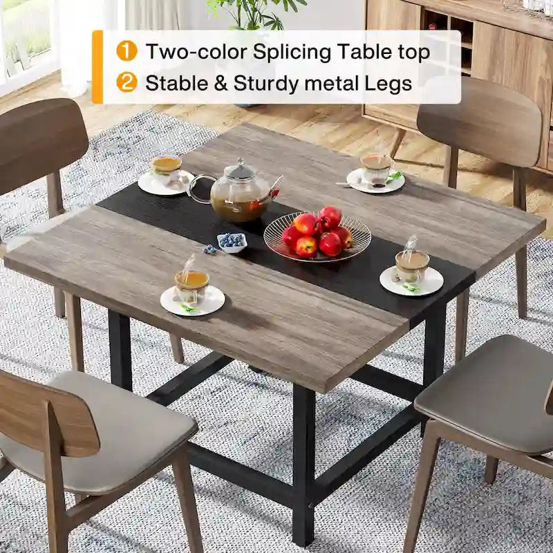 Petite table de salle de conférence pour 4 personnes, bureau carré en bois de 101,6 cm pour bureau à domicile - 99,06 cm de profondeur