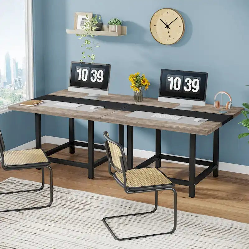 Petite table de salle de conférence pour 4 personnes, bureau carré en bois de 101,6 cm pour bureau à domicile - 99,06 cm de profondeur