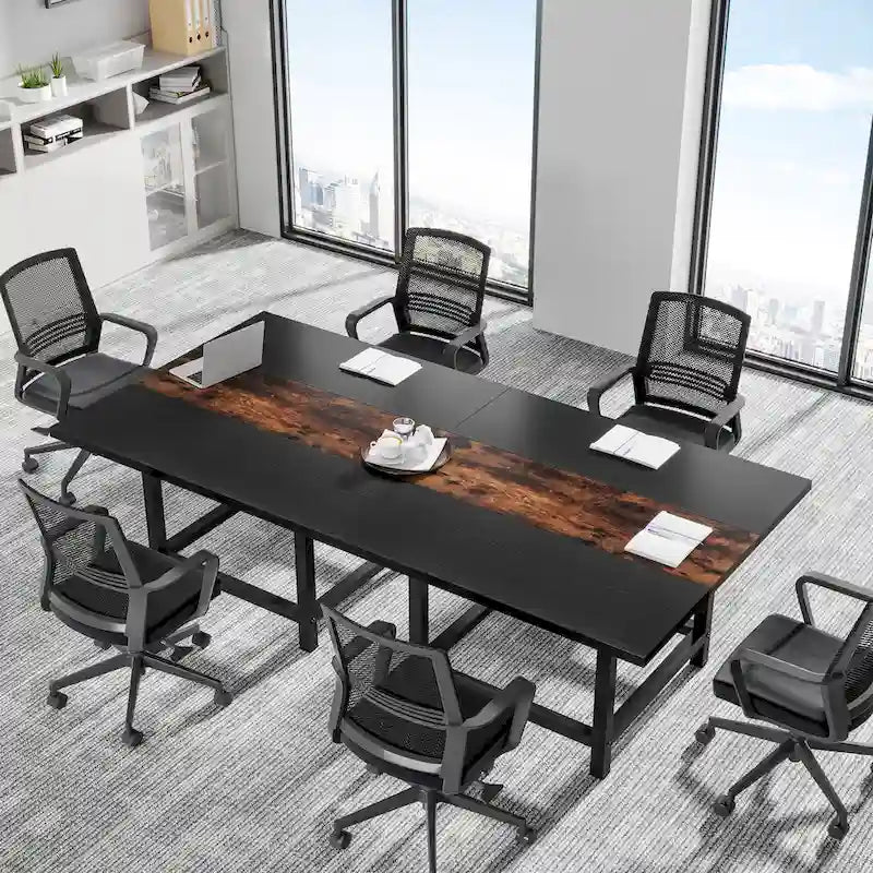 Petite table de salle de conférence pour 4 personnes, bureau carré en bois de 101,6 cm pour bureau à domicile - 99,06 cm de profondeur