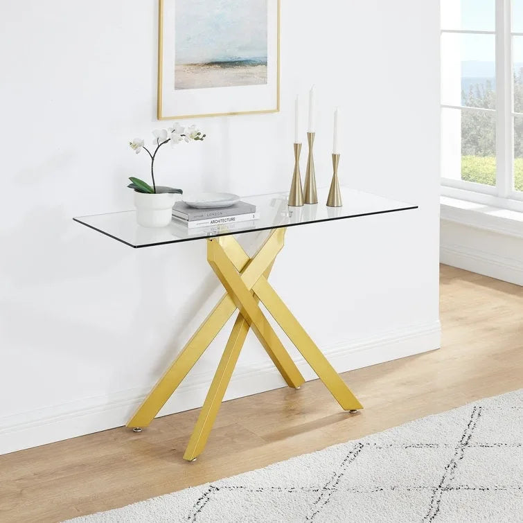 45.3 Table console avec plateau en verre - N/A