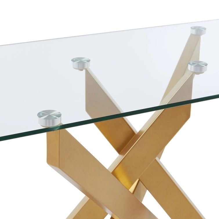 45.3 Table console avec plateau en verre - N/A