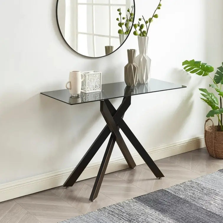 45.3 Table console avec plateau en verre - N/A