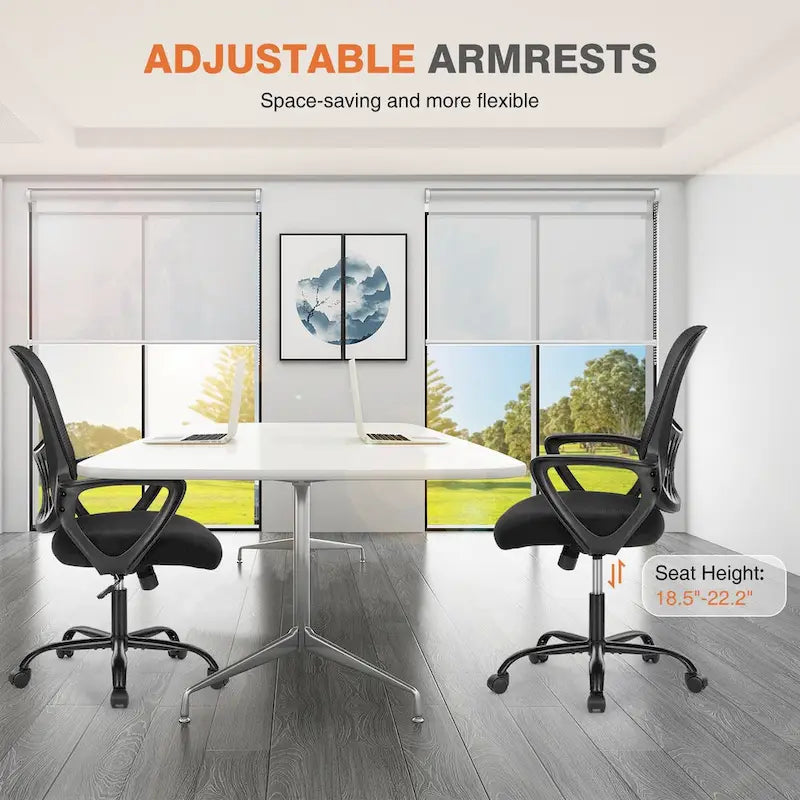 Chaise de bureau ergonomique avec accoudoirs fixes