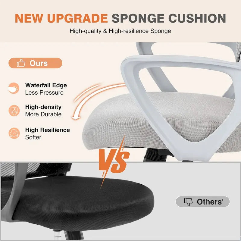 Chaise de bureau ergonomique avec accoudoirs fixes