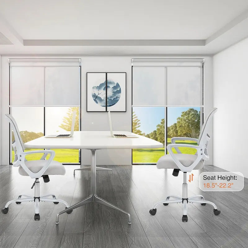 Chaise de bureau ergonomique avec accoudoirs fixes