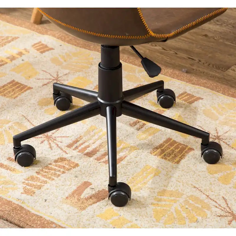 Fauteuil de bureau pivotant à 360° et réglable en hauteur, en similicuir marron antique