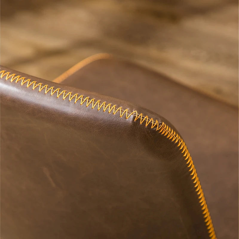 Fauteuil de bureau pivotant à 360° et réglable en hauteur, en similicuir marron antique