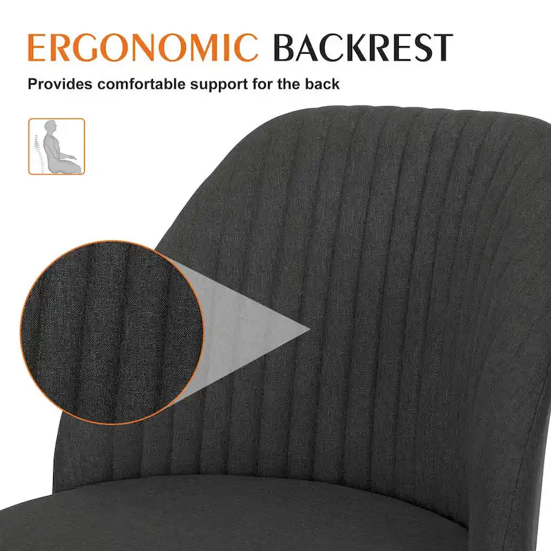 Chaise de bureau à roulettes sans accoudoirs pour petits espaces
