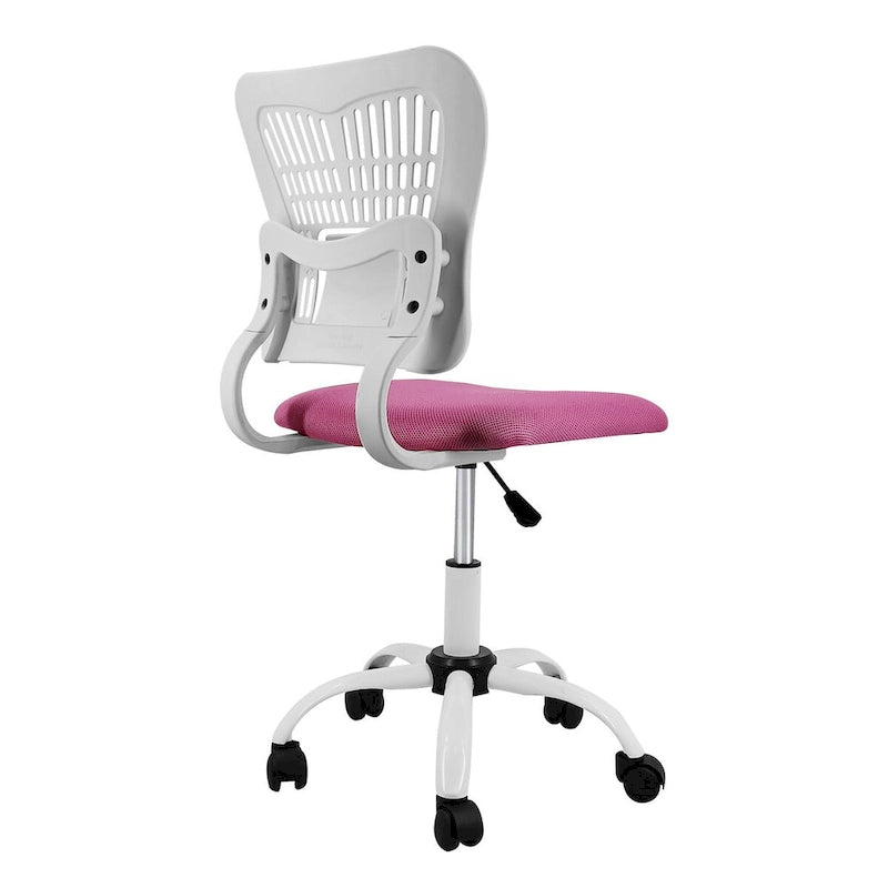 Chaise de bureau ergonomique sans accoudoirs, hauteur réglable, assise en maille