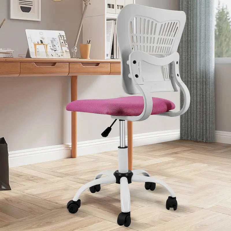 Chaise de bureau ergonomique sans accoudoirs, hauteur réglable, assise en maille