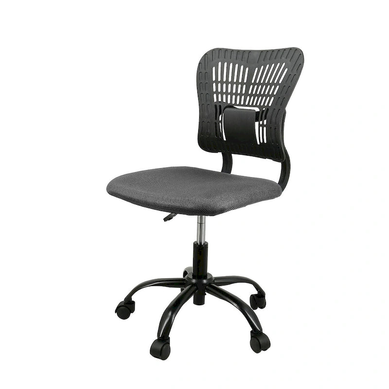 Chaise de bureau ergonomique sans accoudoirs, hauteur réglable, assise en maille
