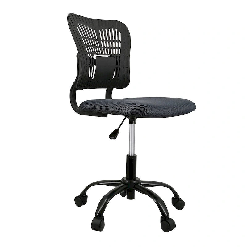 Chaise de bureau ergonomique sans accoudoirs, hauteur réglable, assise en maille