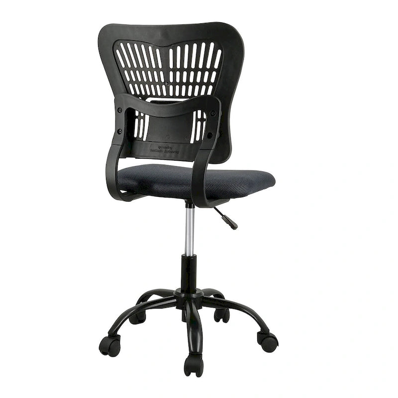Chaise de bureau ergonomique sans accoudoirs, hauteur réglable, assise en maille