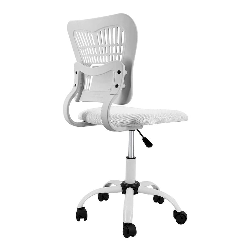 Chaise de bureau ergonomique sans accoudoirs, hauteur réglable, assise en maille