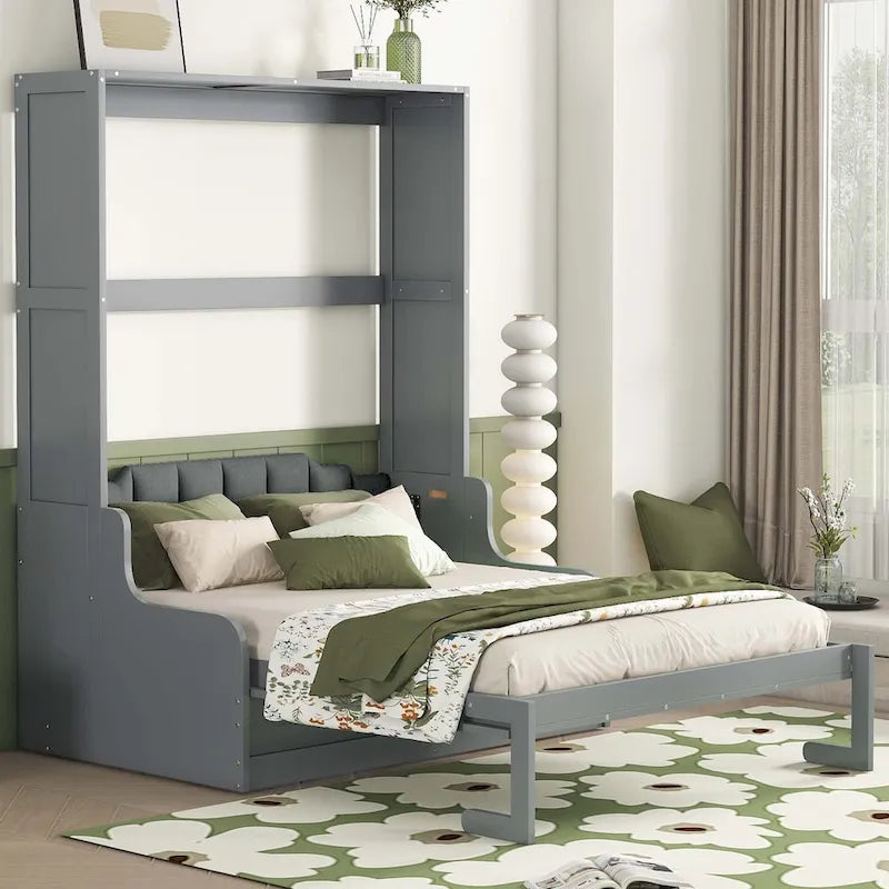Lit mural escamotable Queen Size avec coussin