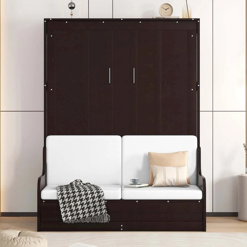 Lit mural escamotable Queen Size avec coussin