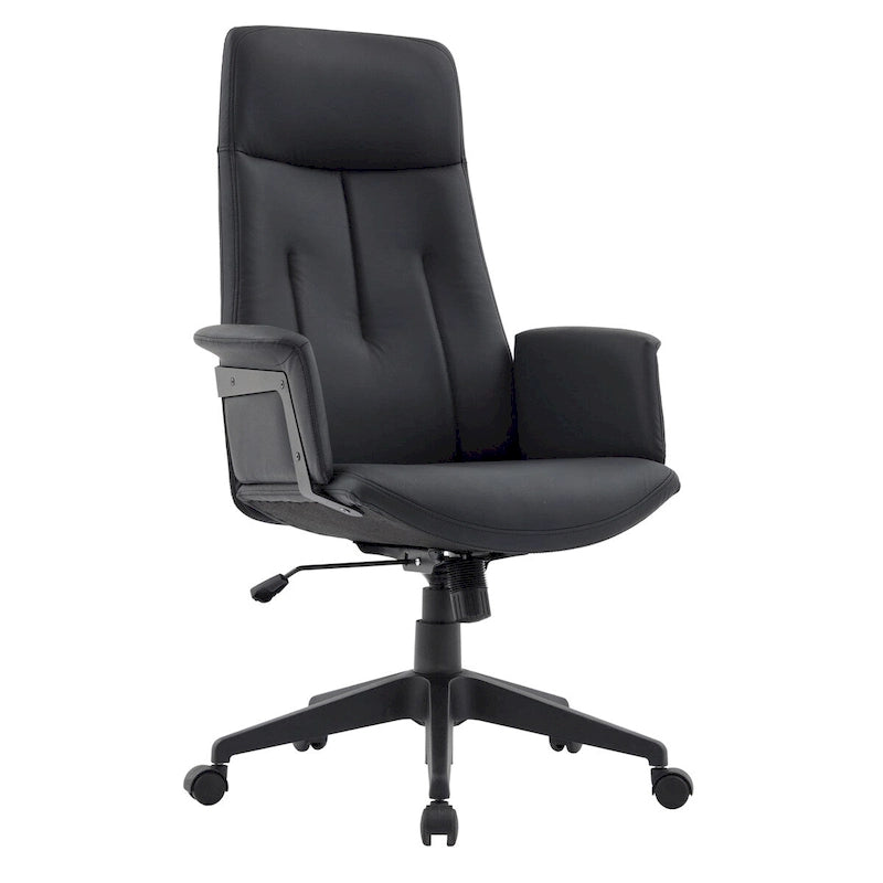 Chaise de bureau en cuir, pivotante et réglable en hauteur, avec support lombaire, Collection Inifini