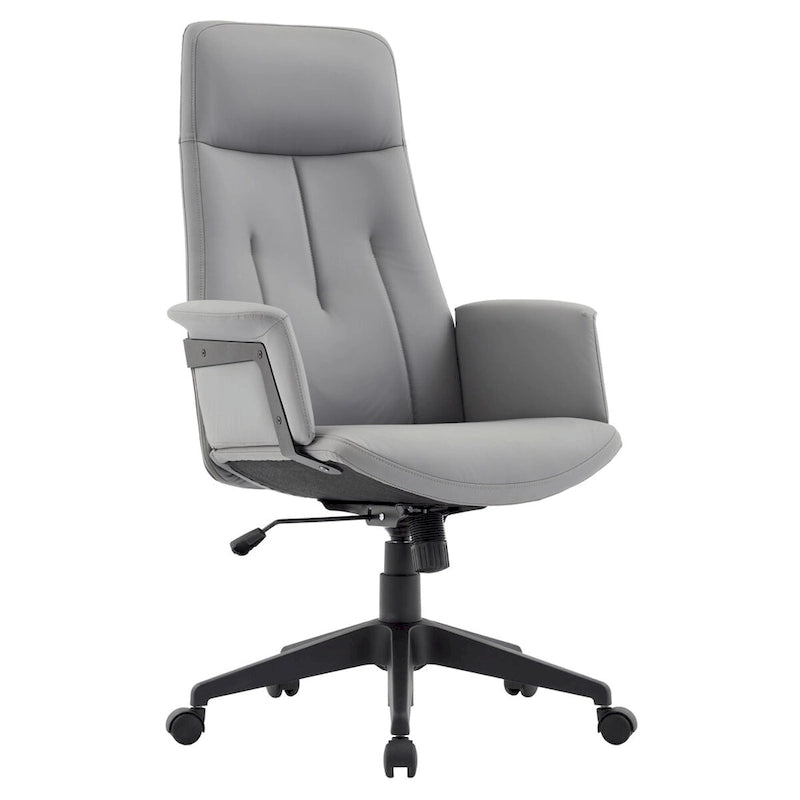 Chaise de bureau en cuir, pivotante et réglable en hauteur, avec support lombaire, Collection Inifini